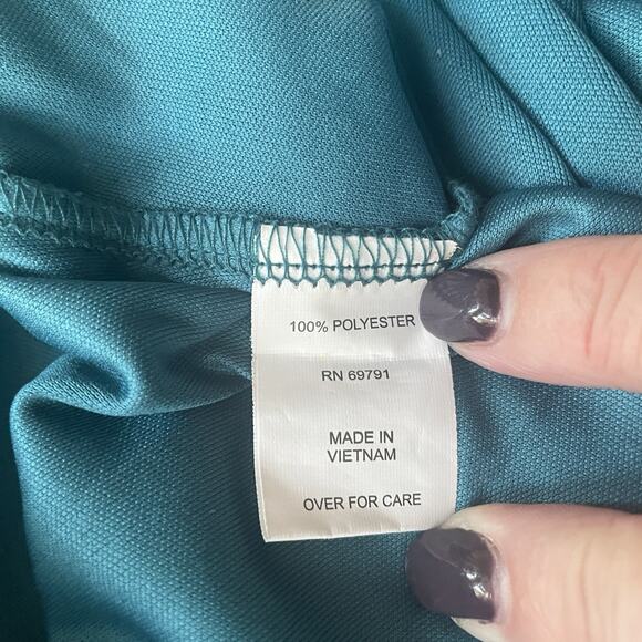 Sara Michelle Shirt Women 2X Blue‎ Gray Snake Print Flowy Sheer Lined Pullover - Picture 11 of 11